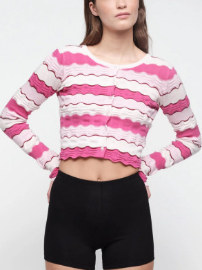Soft knit textured cardigan rasperry str 