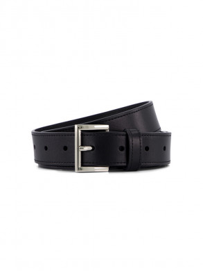 Square buckle belt black 