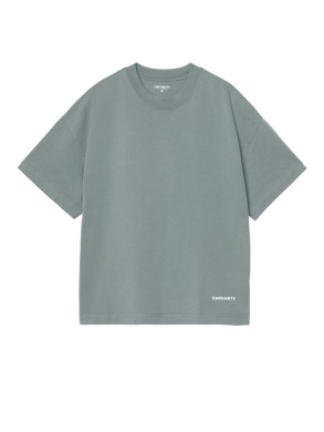 SS link script t-shirt velvet green L