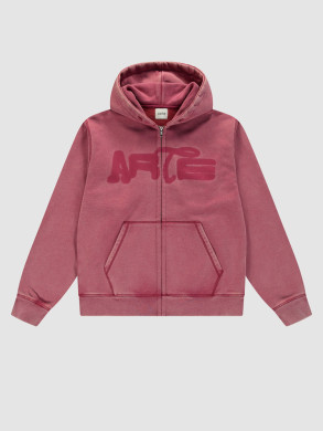 Stencil sunfade zip hoodie red 