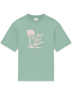 T-shirt slogan palmiers water green 