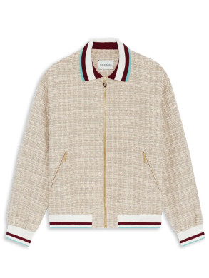 Trackjacket tweed dk sand 