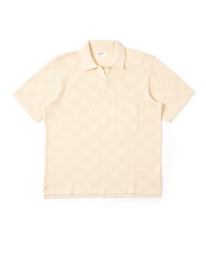 Vacation polo fantasy checkerboard ecru 