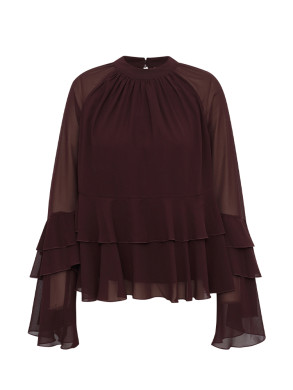 Venira-m ghita blouse maroon noir 