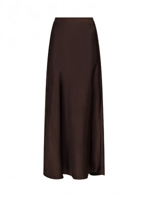 Vicky heavy sateen skirt dark brown 