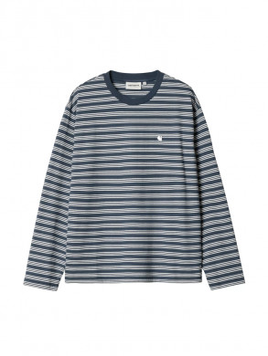 W ls sydney t-shirt stripe dusky blue S