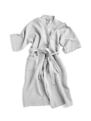 Waffle bathrobe grey 