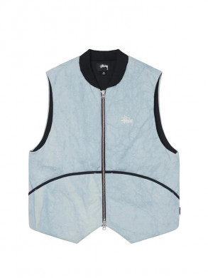 Washed canvas primaloft vest light blue 