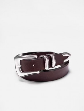 Western silver belt dark brown 
