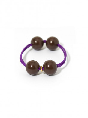 Woody hair ties choc/purple 