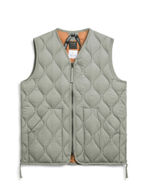 Military v neck w down vest d sage green 
