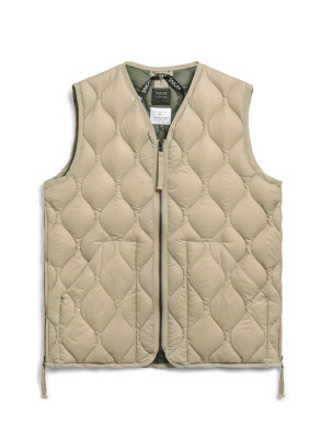 Military v neck w down vest g beige 