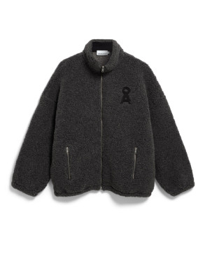 Wool blend fleece jacket steel mel 