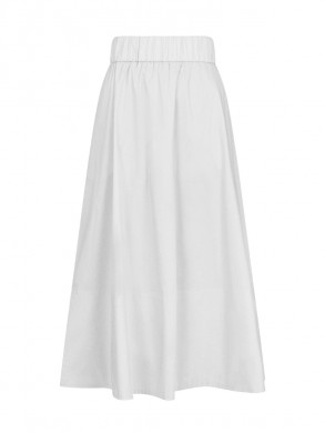 Yara long poplin skirt white L