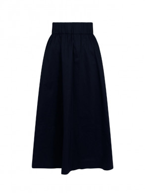 Yara long poplin skirt black 