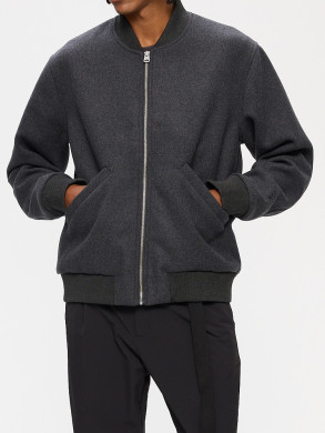 Ylve wool bomber dk grey 