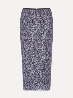 Red floral midi pencil skirt sales