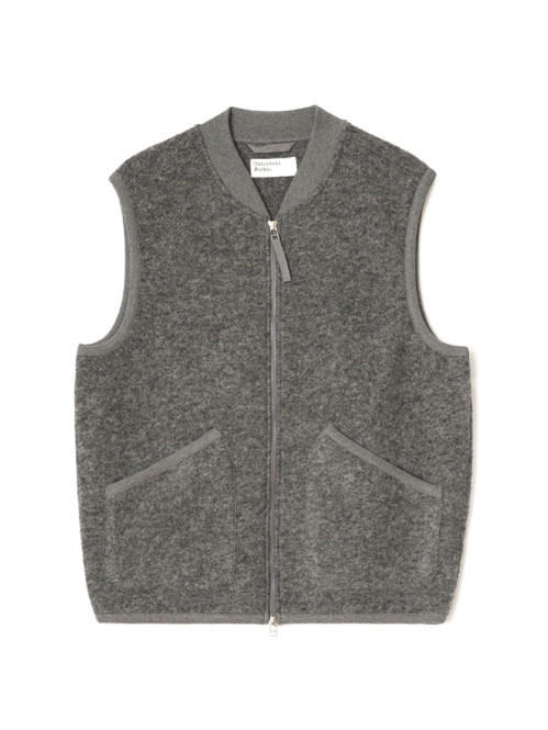 Zip waistcoat wool fleece grey marl 