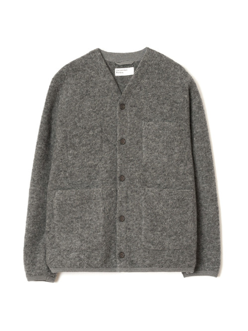 Cardigan wool fleece grey marl 