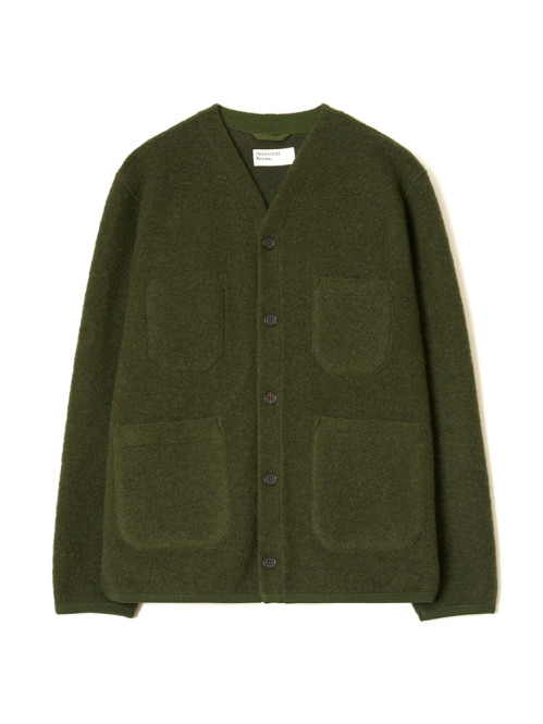 Cardigan wool fleece olive 