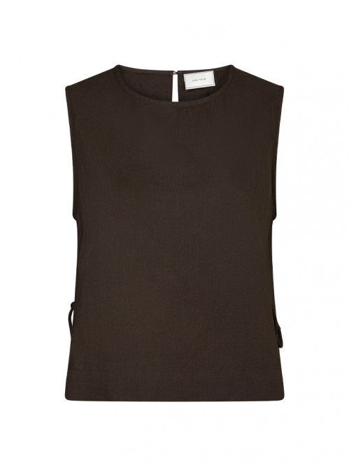 Svetlana linen top dk brown 