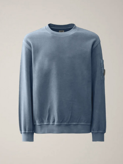 Crew neck sweatshirt brushed emerized flint stone 