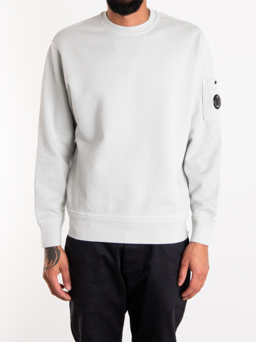 Cotton fleece crew neck blue fox 