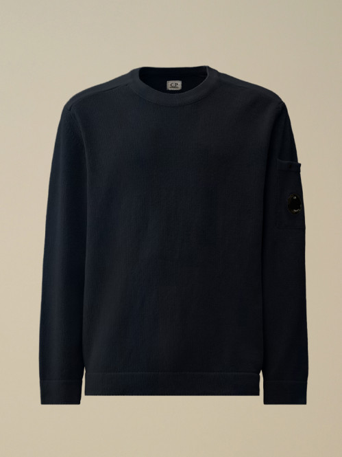 Chenille cotton crew neck knit midnight 