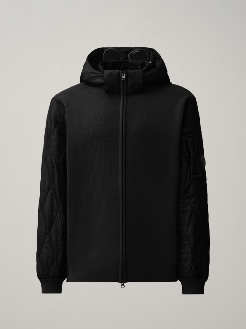 Merino wool mixed quilted jacket black 