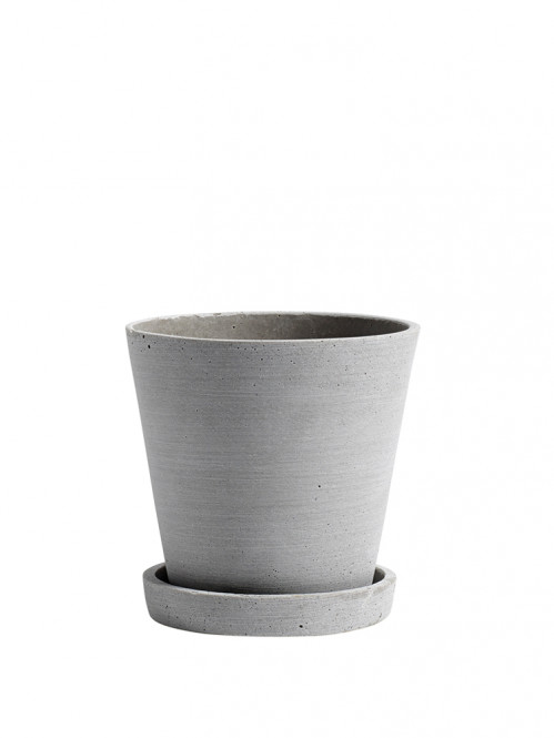 HAYFlowerpot with saucer M grey