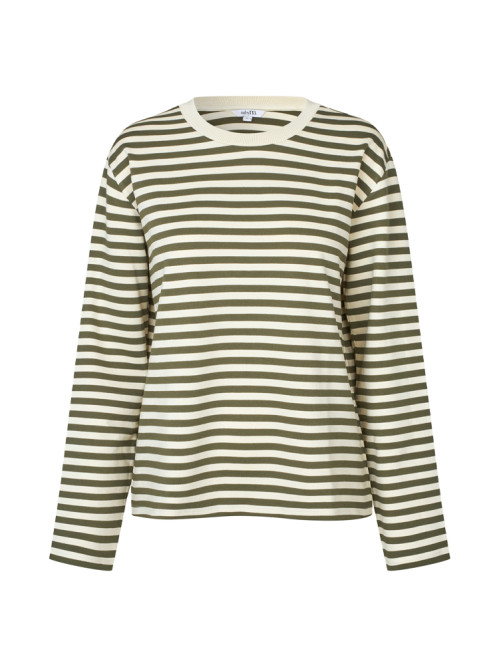 Celia-m betsy stripe longsleeve olive 