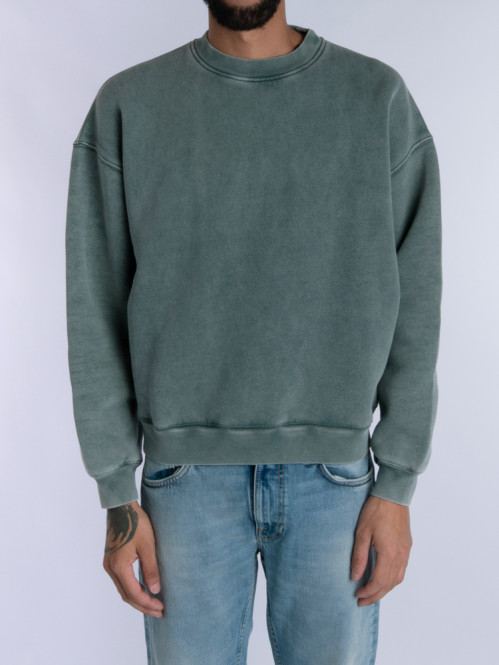 Typo embroiered sweat dk green 