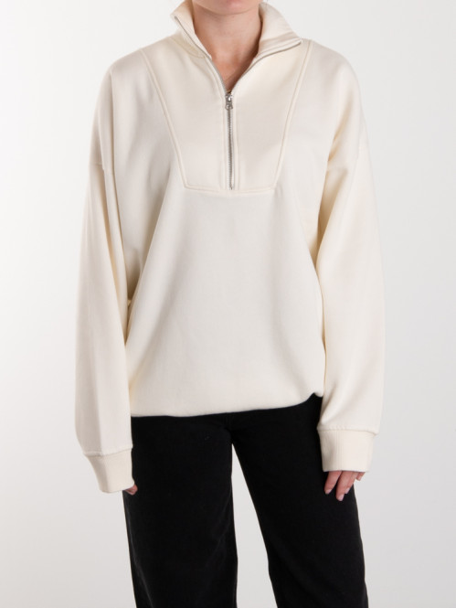 ROCKAMORAHW2312 half zip sweatshirt off white