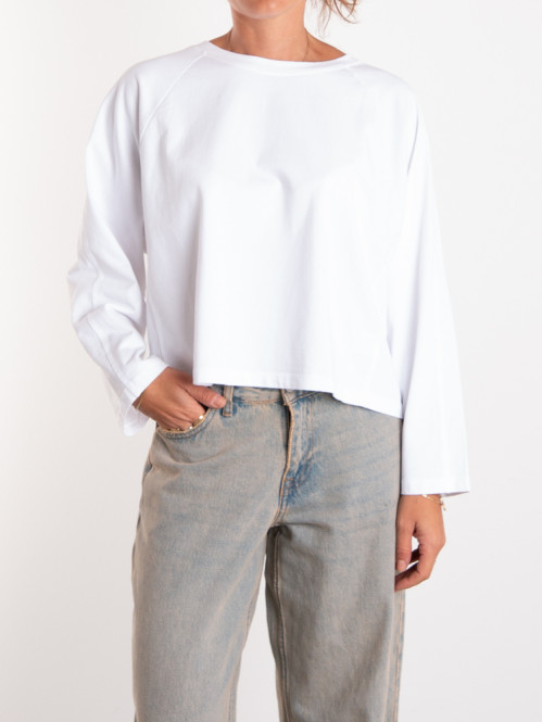 Crop longleeve white S