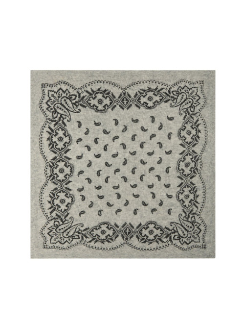 Adelina paisley knit scarf grey mel 