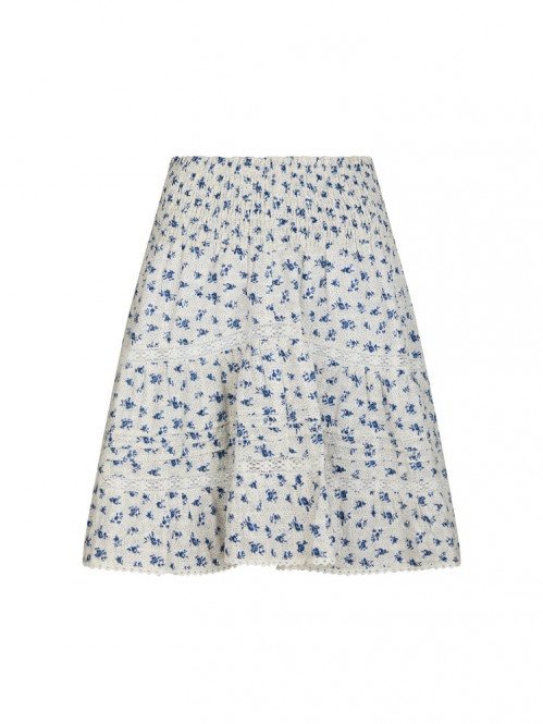 Alett dot flower skirt blue 