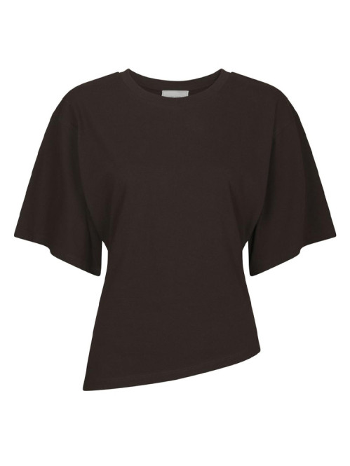 Alira boxy tee dark brown 