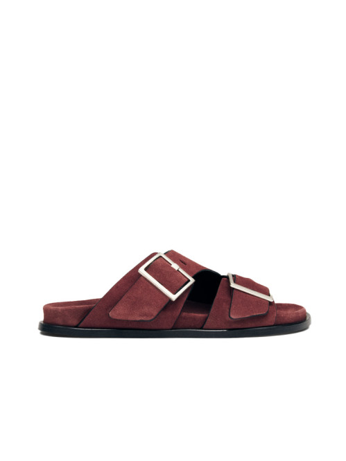 Alba sandals suede burgundy leather 