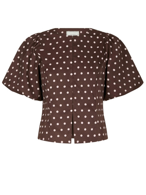 Anela dot blouse brown 