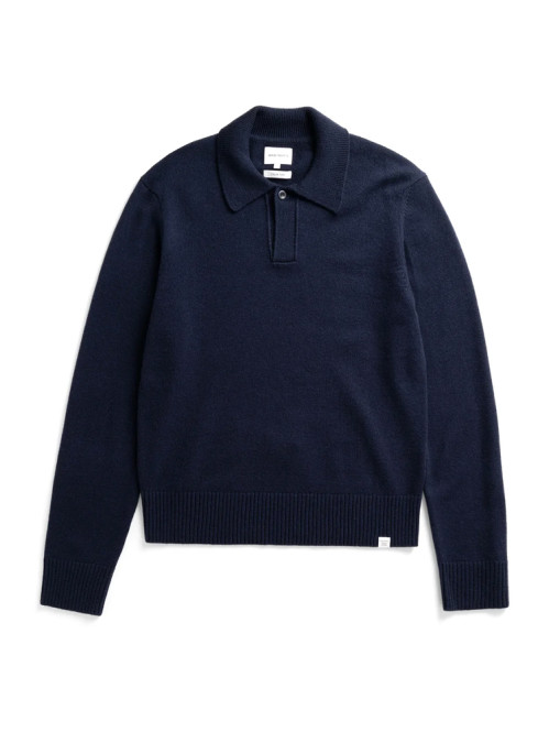 Anholt lambswool polo pullover dk navy 