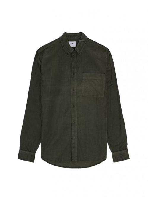 Arne bd feincord shirt dk army 