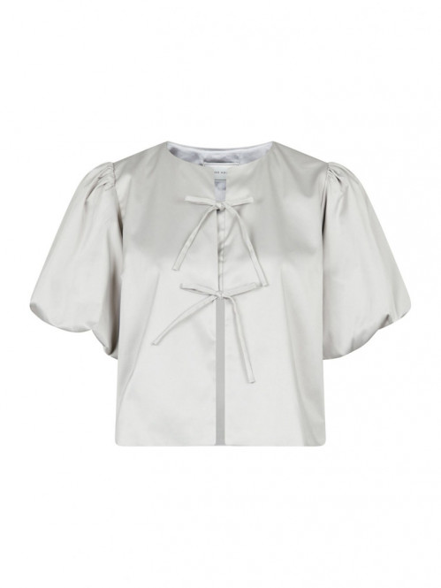 Aska dull satin blouse light grey S