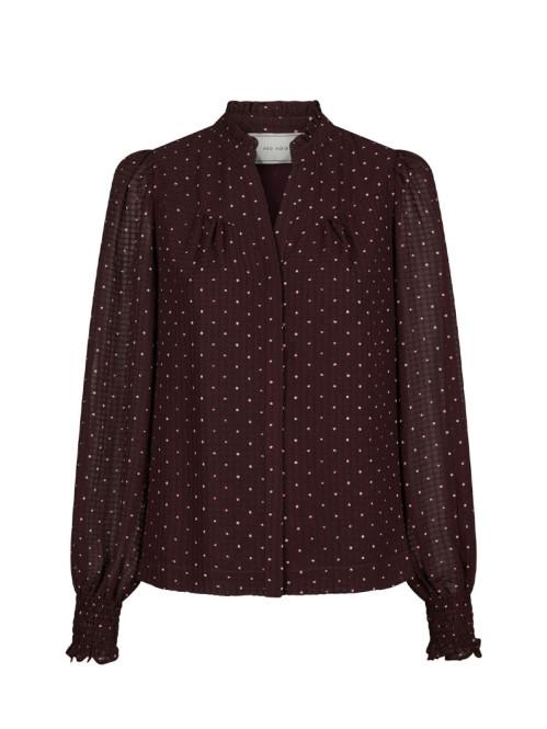 Astrida dotted blouse burgundy 