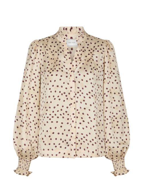 Astrida flower jaquard blouse creme 