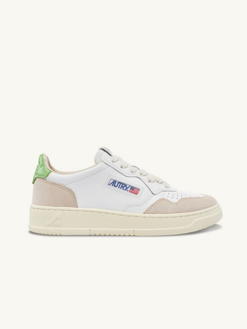 Medalist low wmns sneaker suede wht bud green 