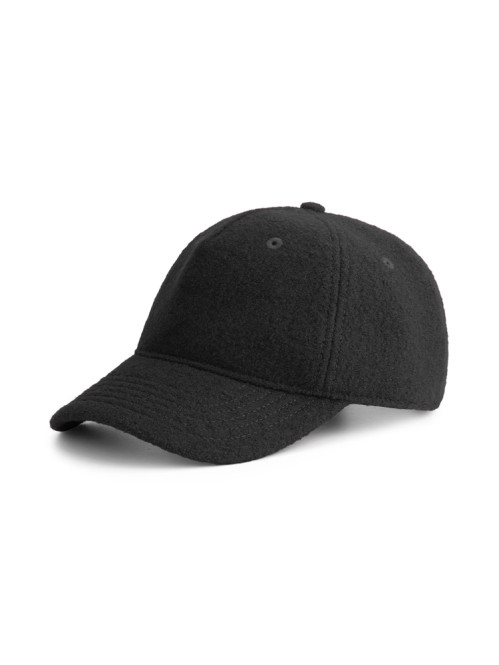 Boiled wool cap black 