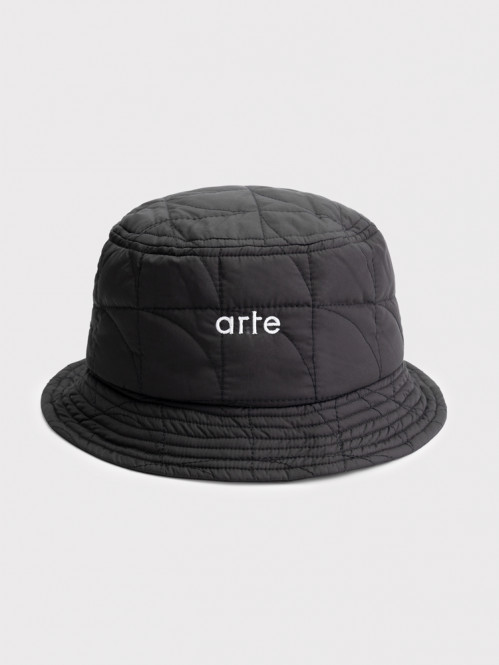 Bauhaus quilted bucket hat black 