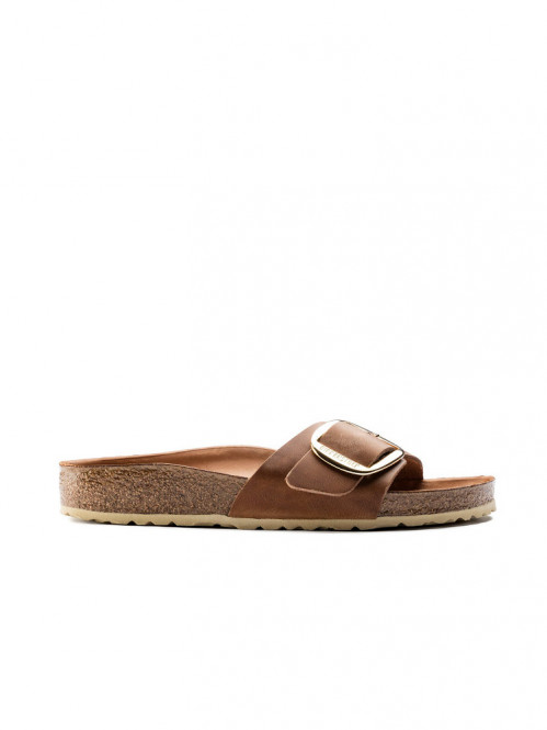 Madrid big buckle sandals cognac 