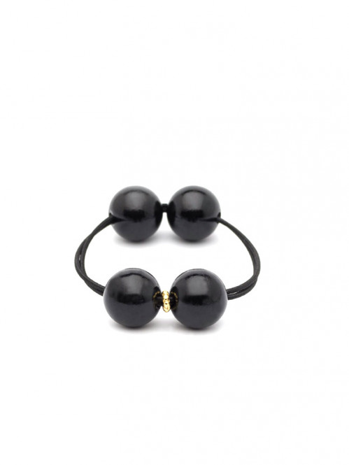 Woody hair ties black/black OS