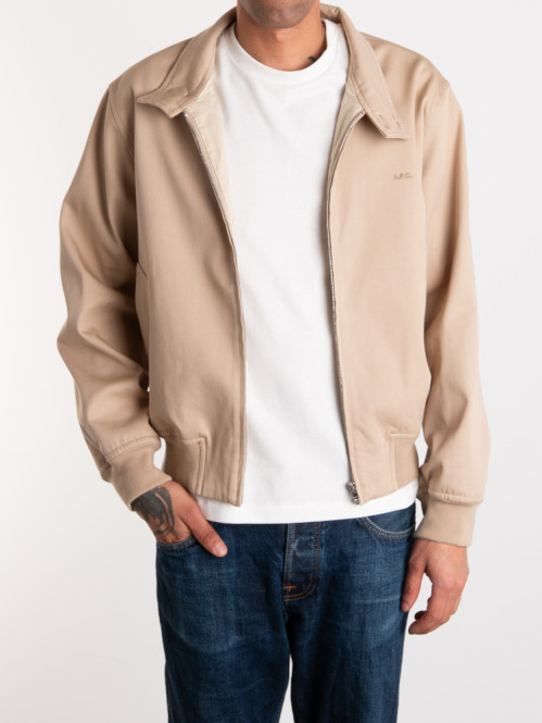 Blouson zippé beige 
